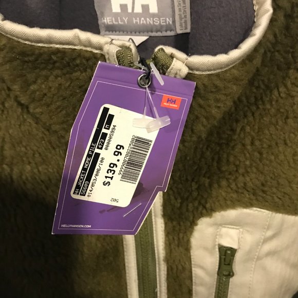 HELLY HANSEN Men’s ARMY GREEN NOME PILE JACKET TOP Size Medium - Picture 5 of 5